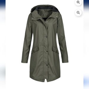 Olive Green Plus Size Rain Coat